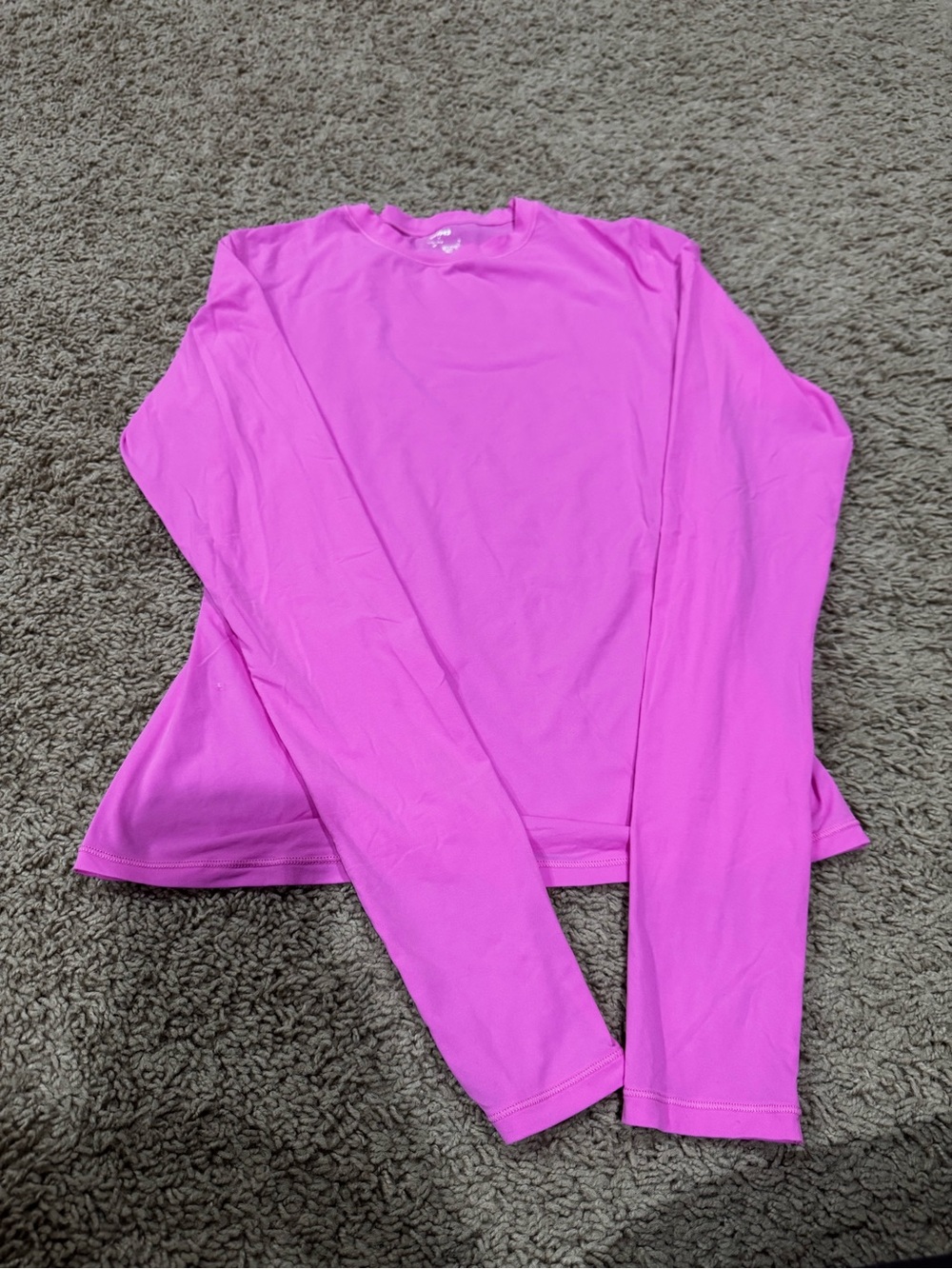SKIMS Long Sleeve Crewneck Top in Vibrant Pink